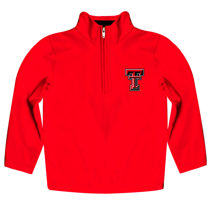 Texas Tech Red Raiders Vive La Fete Game Day Solid Red Quarter Zip Pullover Sleeves