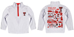 Texas Tech Red Raiders Hand Sketched Vive La Fete Impressions Artwork White Boys Quarter Zip Pullover V1 - Vive La Fête - Online Apparel Store