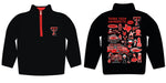 Texas Tech Red Raiders Hand Sketched Vive La Fete Impressions Artwork Black Boys Quarter Zip Pullover V1 - Vive La Fête - Online Apparel Store