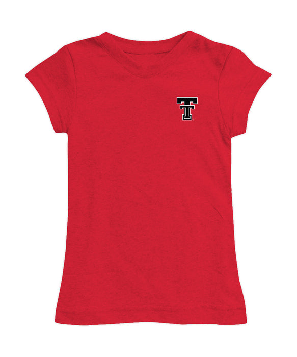 Texas Tech Red Raiders Hand Sketched Vive La Fete Impressions Artwork Girls Cotton Short Sleeve Tee - Vive La Fête - Online Apparel Store