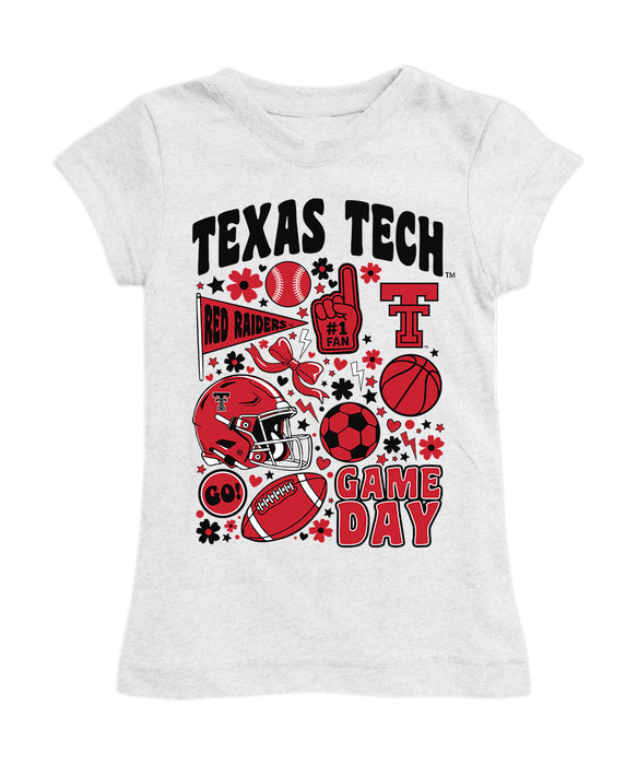 Texas Tech Red Raiders Girl´s Fitted Cotton T-shirt White