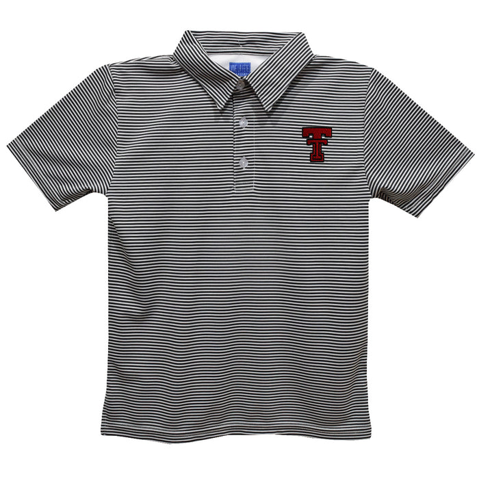 Texas Tech Red Raiders Embroidered Black Stripes Short Sleeve Polo Box Shirt - Vive La Fête - Online Apparel Store