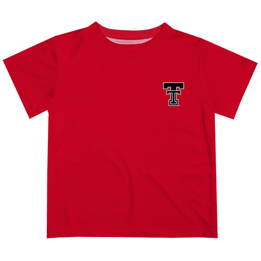 Texas Tech Red Raiders Hand Sketched Vive La Fete Impressions Artwork Boys Red Short Sleeve Tee Shirt