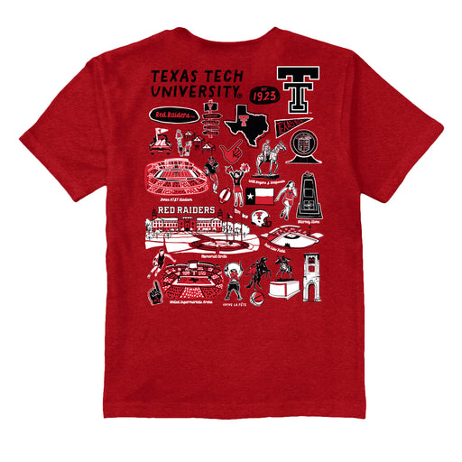 Texas Tech Red Raiders Vive La Fete Impressions Artwork Red T-shirt Cotton Blends - Vive La Fête - Online Apparel Store