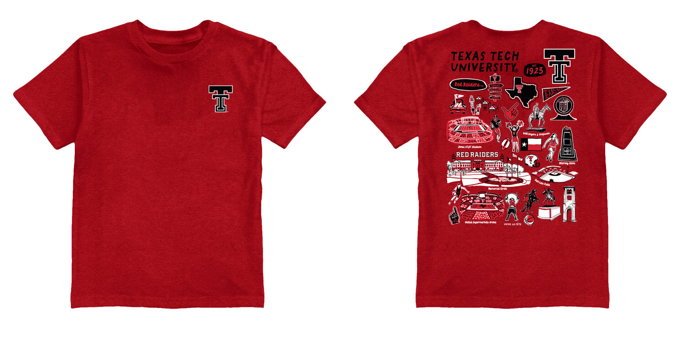 Texas Tech Red Raiders Vive La Fete Impressions Artwork Red T-shirt Cotton Blends - Vive La Fête - Online Apparel Store