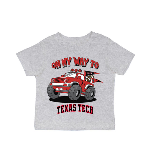 Texas Tech Red Raiders Vive La Fete On My Way Monster Truck Heather Grey Cotton Short Sleeve Tee