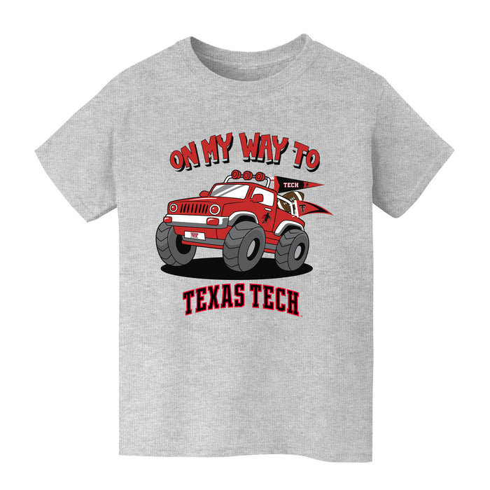 Texas Tech Red Raiders Vive La Fete On My Way Monster Truck Heather Grey Cotton Short Sleeve Tee