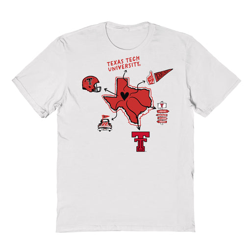 Texas Tech Red Raiders Hand Sketched Vive La Fete Impressions Icons Girls T-shirt - Vive La Fête - Online Apparel Store