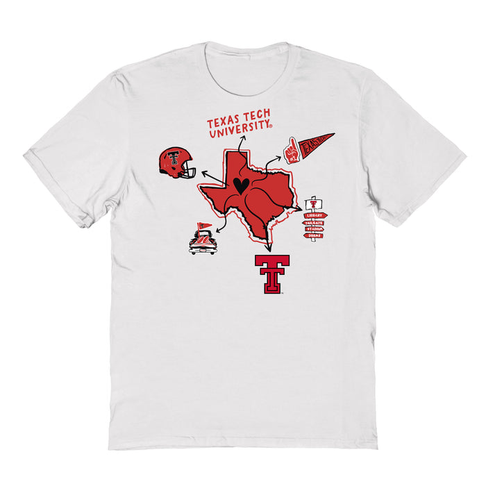 Texas Tech Red Raiders Hand Sketched Vive La Fete Impressions Icons Girls T-shirt - Vive La Fête - Online Apparel Store