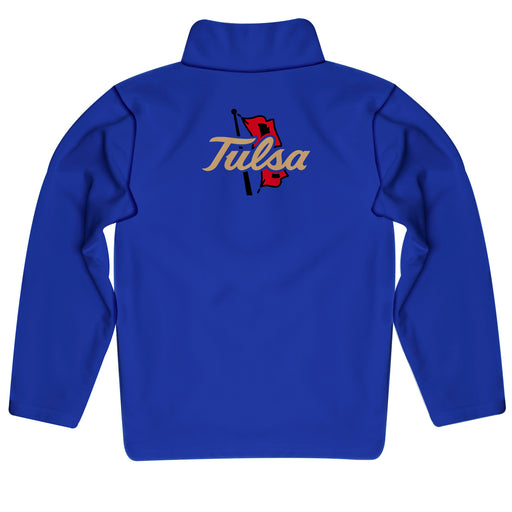 Tulsa Golden Hurricane Vive La Fete Game Day Solid Blue Quarter Zip Pullover Sleeves - Vive La Fête - Online Apparel Store