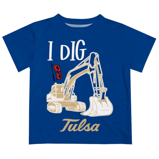 Tulsa Golden Hurricane Vive La Fete Excavator Boys Game Day Blue Short Sleeve Tee