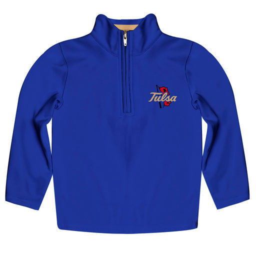 Tulsa Golden Hurricanes Vive La Fete Logo and Mascot Name Womens Blue Quarter Zip Pullover