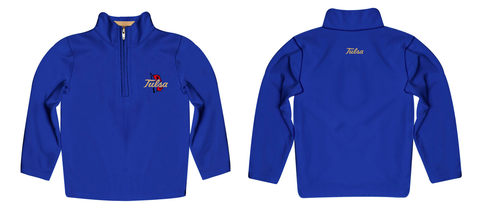Tulsa Golden Hurricanes Vive La Fete Logo and Mascot Name Womens Blue Quarter Zip Pullover - Vive La Fête - Online Apparel Store