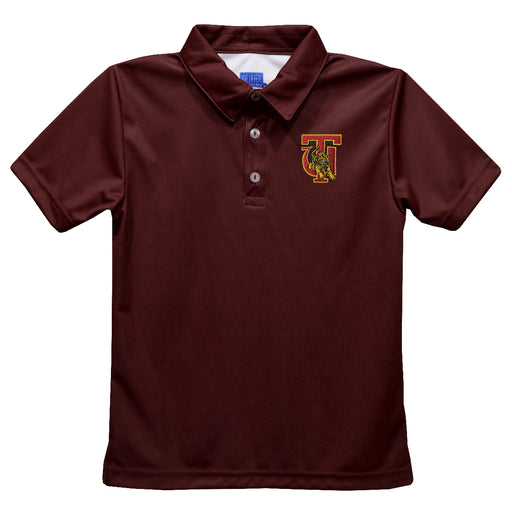 Tuskegee University Golden Tigers Embroidered Maroon Short Sleeve Polo Box Shirt