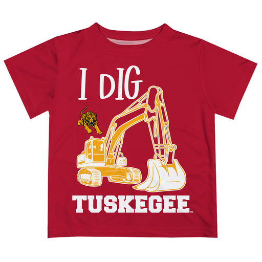 Tuskegee University Golden Tigers Vive La Fete Excavator Boys Game Day Crimson Short Sleeve Tee