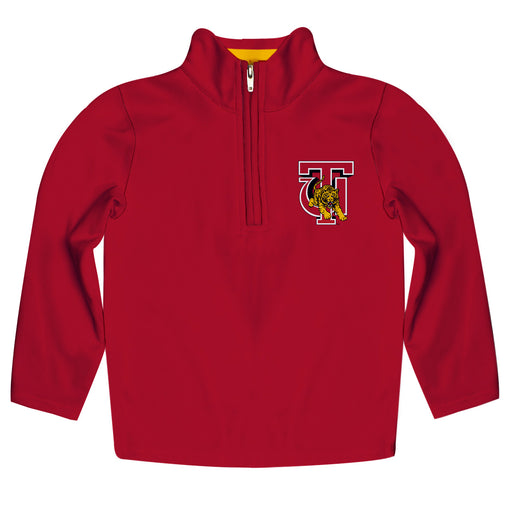Tuskegee Golden Tigers Vive La Fete Logo and Mascot Name Womens Red Quarter Zip Pullover