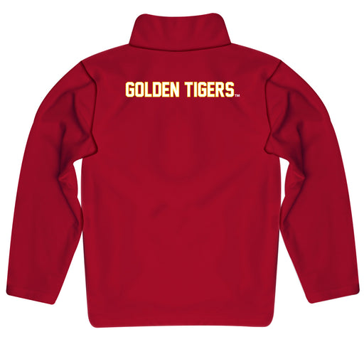 Tuskegee Golden Tigers Vive La Fete Logo and Mascot Name Womens Red Quarter Zip Pullover - Vive La Fête - Online Apparel Store