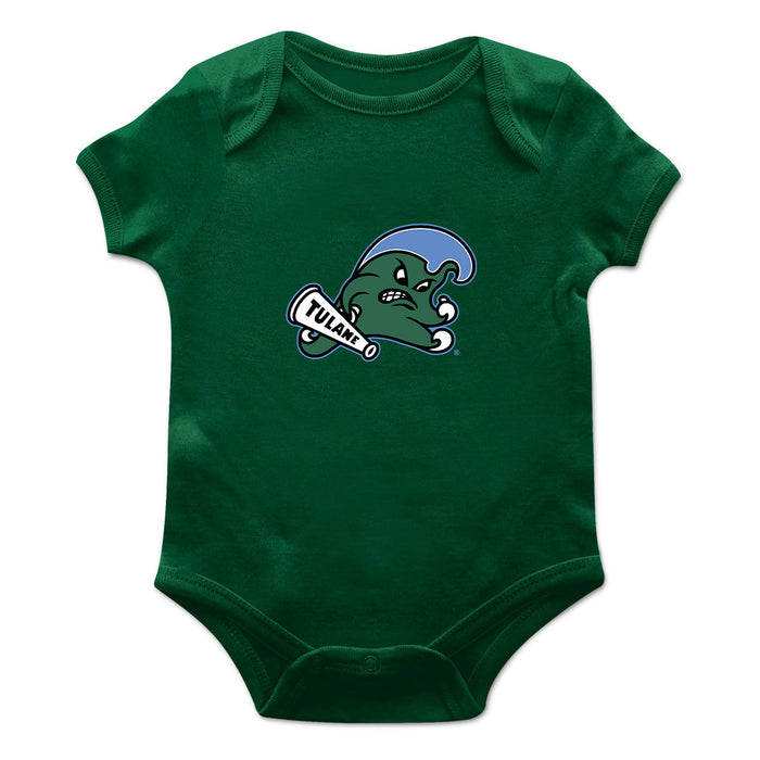 Tulane Green Wave Cotton Short Sleeve Bodysuit Green
