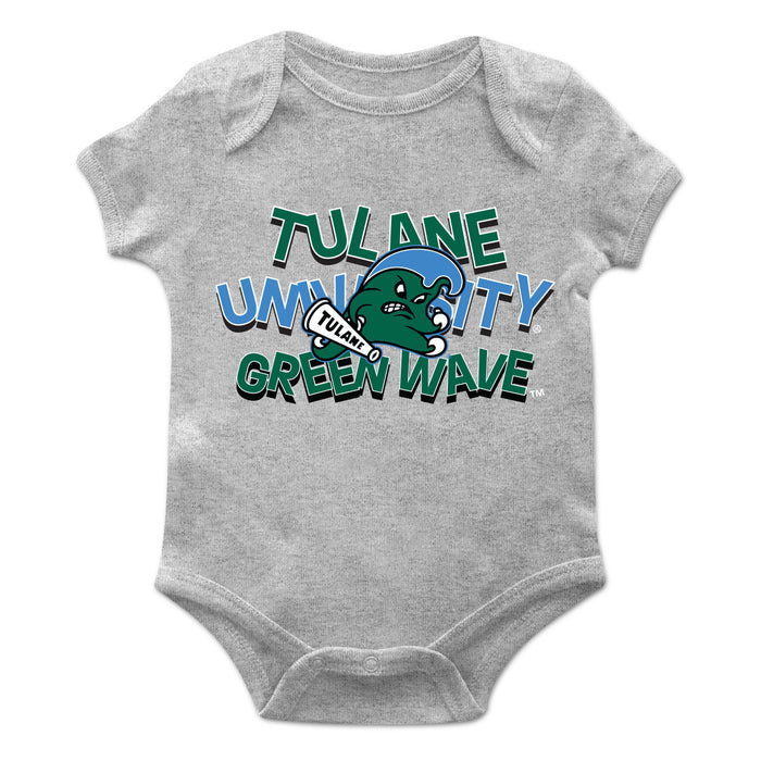 Tulane Green Wave Vive La Fete Infant Game Day Green Short Sleeve Bodysuit