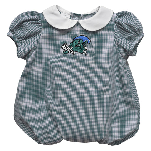 Tulane Green Wave Embroidered Hunter Green Girls Baby Bubble Short Sleeve