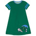Tulane Green Wave Vive La Fete Girls Game Day Short Sleeve Green A-Line Dress with large Logo