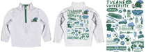 Tulane Green Wave Hand Sketched Vive La Fete Impressions Artwork White Boys Quarter Zip Pullover V1 - Vive La Fête - Online Apparel Store