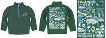 Tulane Green Wave Hand Sketched Vive La Fete Impressions Artwork Green Boys Quarter Zip Pullover V1 - Vive La Fête - Online Apparel Store