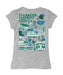 Tulane Green Wave Hand Sketched Vive La Fete Impressions Artwork Grey Girls Cotton Short Sleeve Tee - Vive La Fête - Online Apparel Store