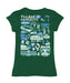 Tulane Green Wave Hand Sketched Vive La Fete Impressions Artwork Green Girls Cotton Short Sleeve Tee - Vive La Fête - Online Apparel Store