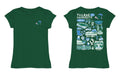 Tulane Green Wave Hand Sketched Vive La Fete Impressions Artwork Green Girls Cotton Short Sleeve Tee - Vive La Fête - Online Apparel Store