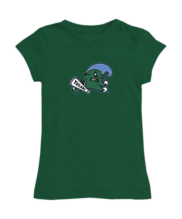 Tulane Green Wave Girl´s Fitted Cotton T-shirt Green