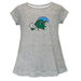 Tulane Green Wave Short Sleeve Youth Cotton Top Grey
