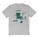 Tulane Green Wave Hand Sketched Vive La Fete Impressions Icones Kids Grey T-shirt