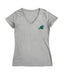 Tulane Green Wave Hand Sketched Vive La Fete Impressions Artwork Grey Women Cotton Short Sleeve V-Neck Tshirt