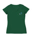 Tulane Green Wave Hand Sketched Vive La Fete Impressions Artwork Green Women Cotton Short Sleeve V-Neck Tshirt