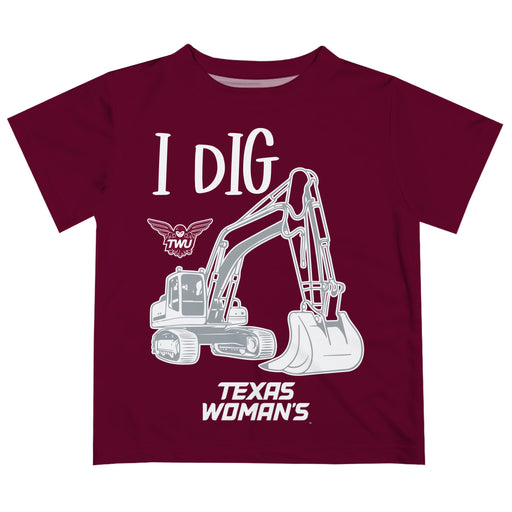 Texas Womans University Pioneers Vive La Fete Excavator Boys Game Day Maroon Short Sleeve Tee