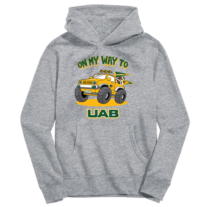 Alabama at Birmingham Blazers On My Way Monster Truck Heather Grey Cotton Youth Hoodie