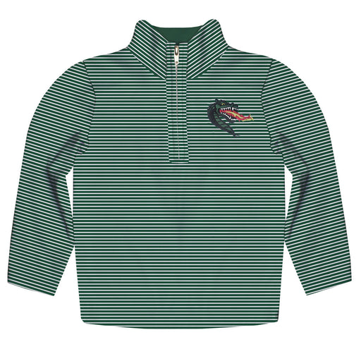 Alabama at Birmingham Blazers Embroidered Hunter Green Stripes Quarter Zip Pullover