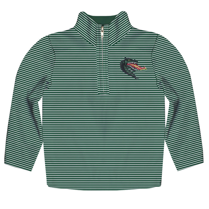Alabama at Birmingham Blazers Embroidered Hunter Green Stripes Quarter Zip Pullover
