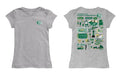 Alabama at Birmingham Blazers Hand Sketched Vive La Fete Impressions Artwork Grey Girls Cotton Short Sleeve Tee - Vive La Fête - Online Apparel Store