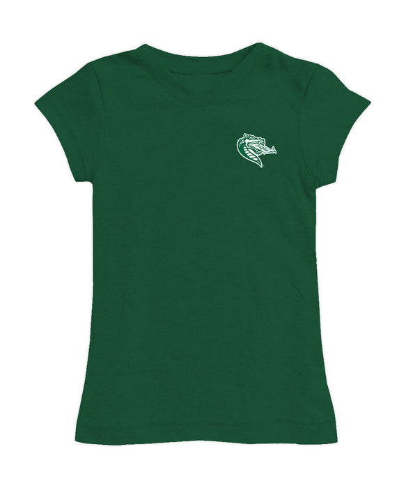 Alabama at Birmingham Blazers Hand Sketched Vive La Fete Impressions Artwork Green Girls Cotton Short Sleeve Tee