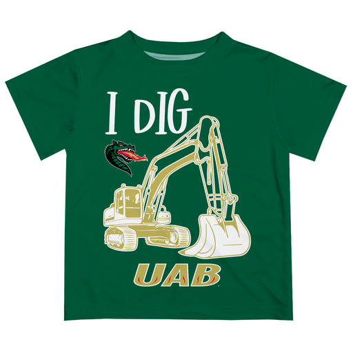 Alabama at Birmingham Blazers Vive La Fete Excavator Boys Game Day Green Short Sleeve Tee