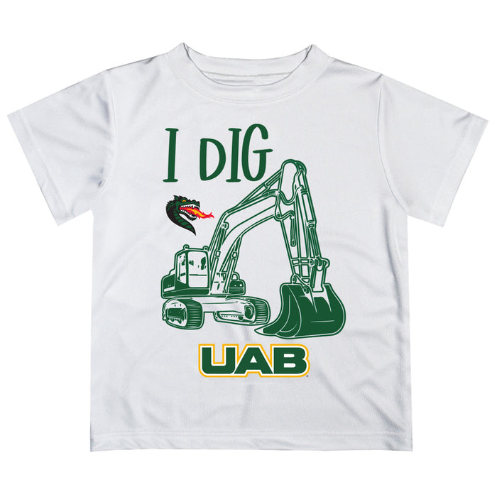 Alabama at Birmingham Blazers Vive La Fete Excavator Boys Game Day White Short Sleeve Tee