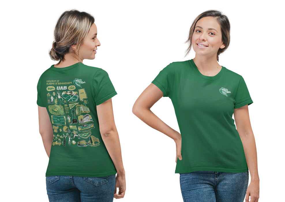 UAB Blazers Vive La Fete Impressions Artwork Womens Cotton Tshirt - Vive La Fête - Online Apparel Store