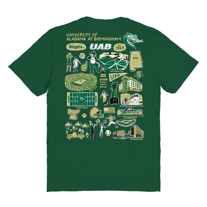 UAB Blazers Vive La Fete Impressions Artwork Womens Cotton Tshirt - Vive La Fête - Online Apparel Store