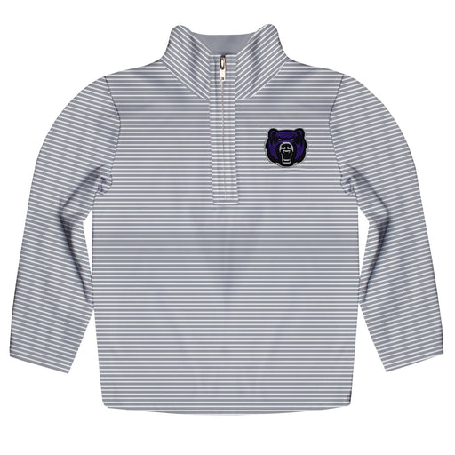 University of Central Arkansas Bears UCA Embroidered Gray Stripes Quarter Zip Pullover