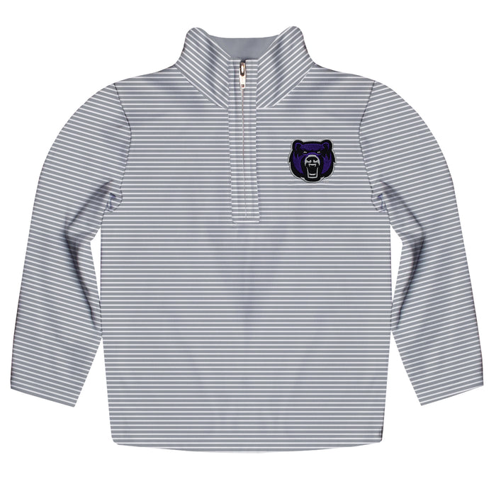 University of Central Arkansas Bears UCA Embroidered Gray Stripes Quarter Zip Pullover