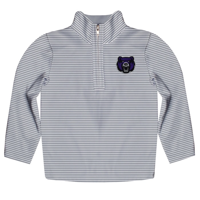 University of Central Arkansas Bears UCA Embroidered Gray Stripes Quarter Zip Pullover