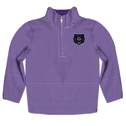 University of Central Arkansas Bears UCA Embroidered Purple Stripes Quarter Zip Pullover