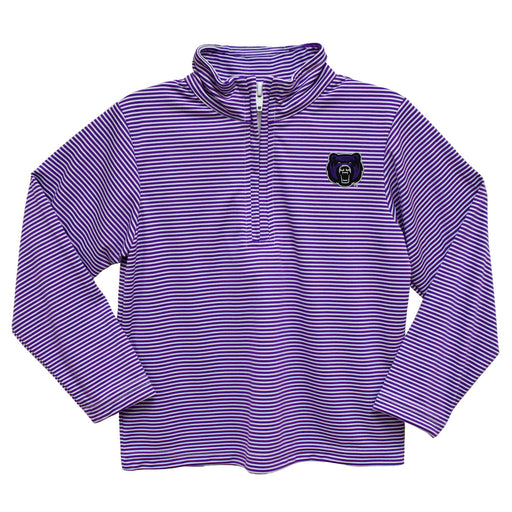 University of Central Arkansas Bears UCA Embroidered Purple Stripes Quarter Zip Pullover